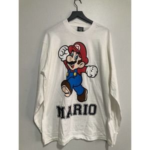 Vintage Super Mario Bros shirt 90s Longsleeve Nintendo Single Stitch Large